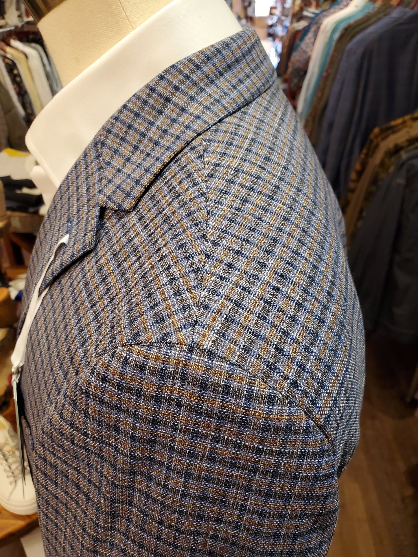 Tommy Hilfiger Conrad small check pattern sports jacket, lightweight summer jacket, Mackinac Island boutique