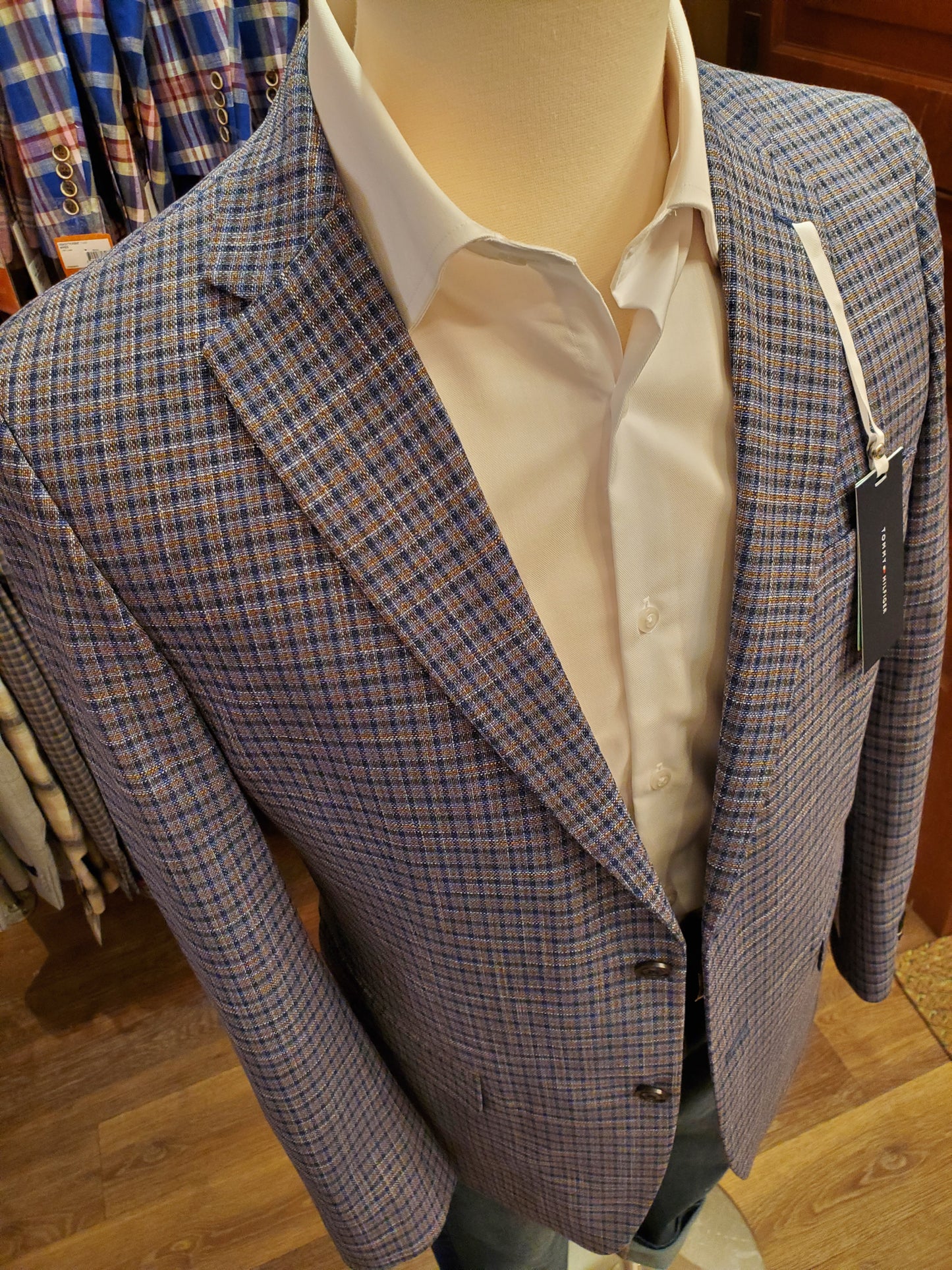 Tommy Hilfiger Conrad small check pattern sports jacket, lightweight summer jacket, Mackinac Island boutique