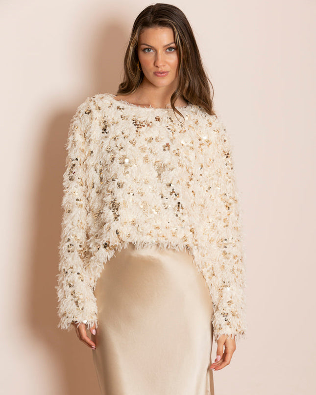 Maisie Feather Texture w/ Sequin Details