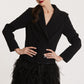 Black Feather Blazer Dress