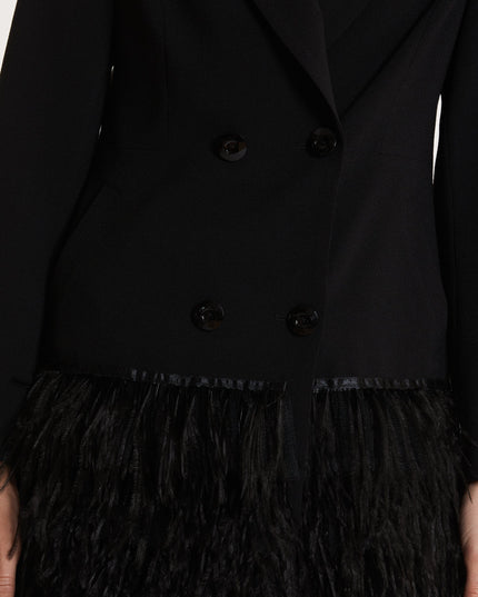 Black Feather Blazer Dress