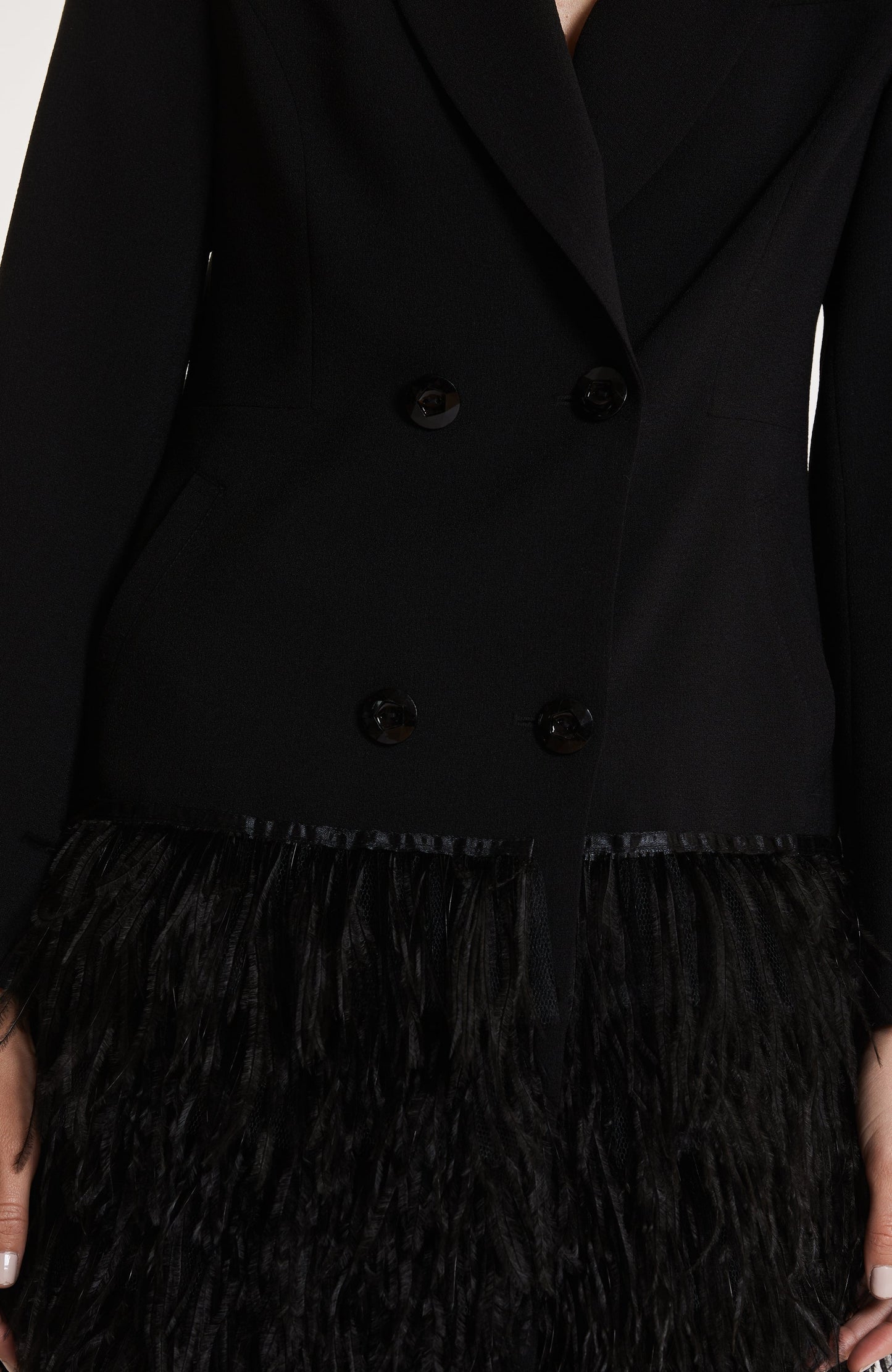 Black Feather Blazer Dress