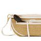 Charles Crossbody lrg Calla Lily White Raffia/Brushed Gold Hammered