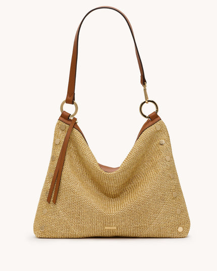 Kyle lrg Cocoa Raffia/Gold