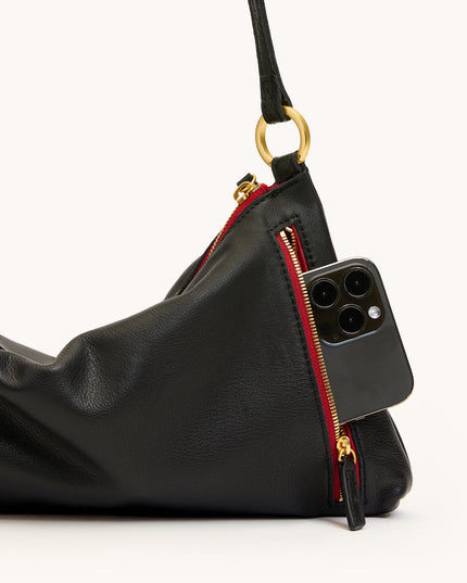 Kyle med Black/Brushed Gold Red Zip