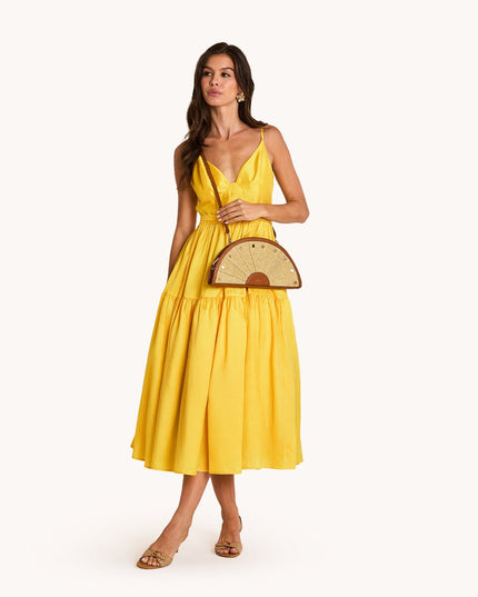 Shelley Clutch Cocoa Raffia/Gold