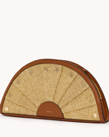 Shelley Clutch Cocoa Raffia/Gold