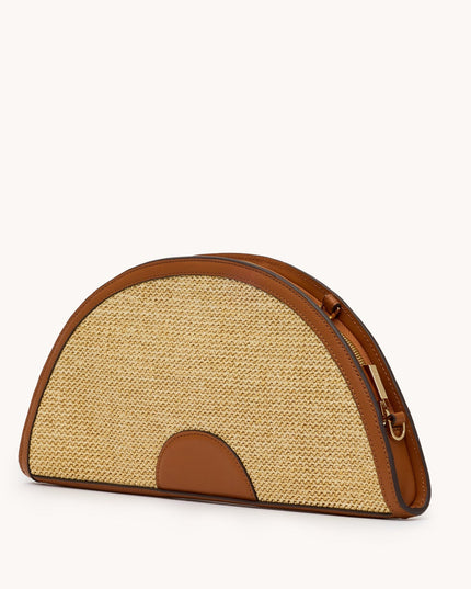 Shelley Clutch Cocoa Raffia/Gold