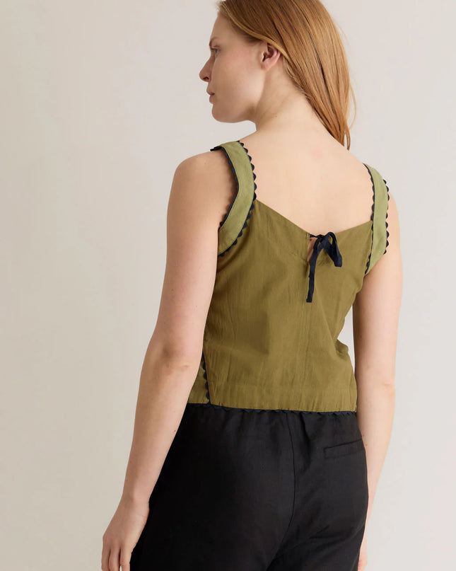IRIS - Organic Cotton Patchwork Green Top
