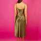 Olive Green Cowl Neck Slip Dress