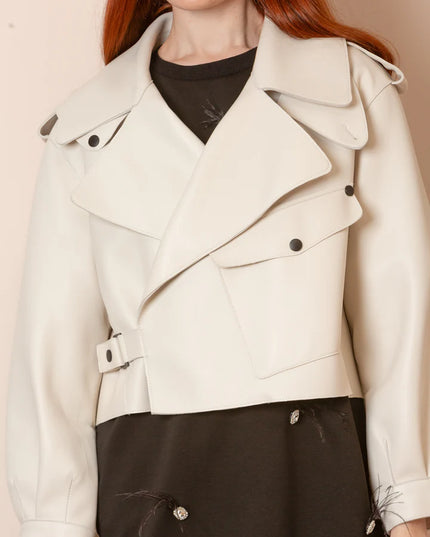 Leather Oversized Moto Jacket