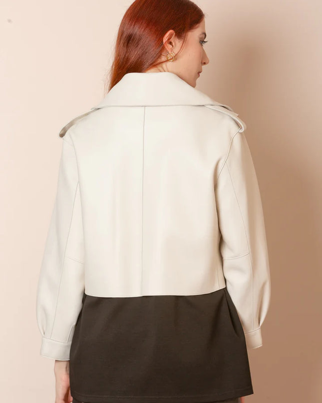 Leather Oversized Moto Jacket