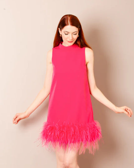 Sleeveless Ostrich Feather Dress