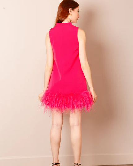 Sleeveless Ostrich Feather Dress