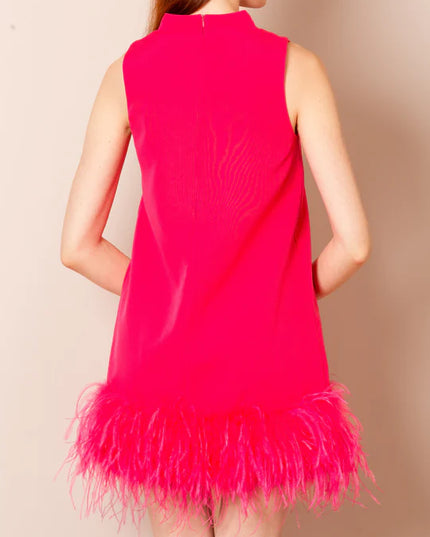 Sleeveless Ostrich Feather Dress