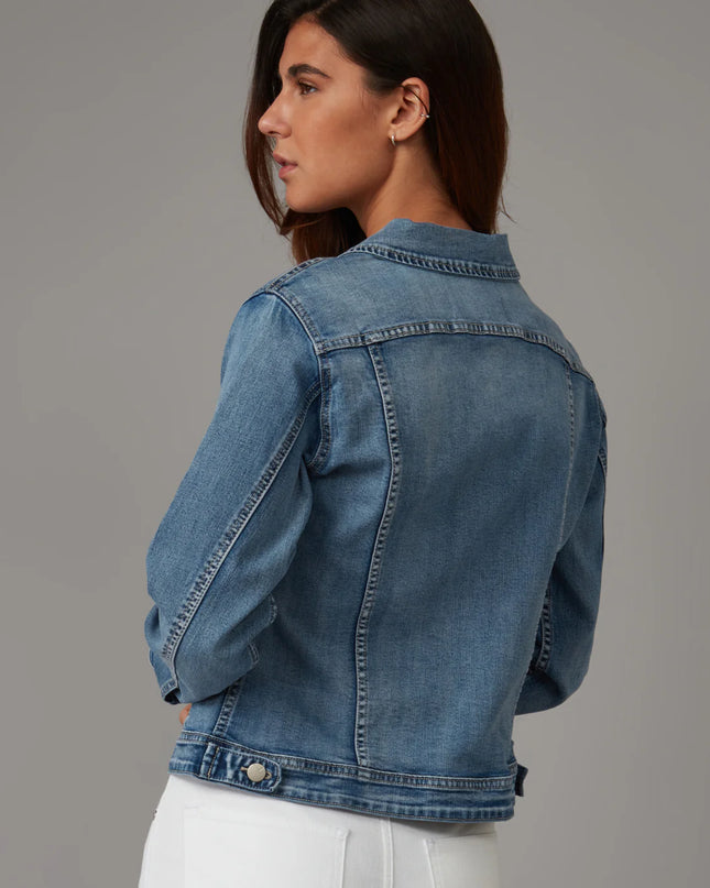 Gabriella Classic Denim Jacket Light Blue Distressed