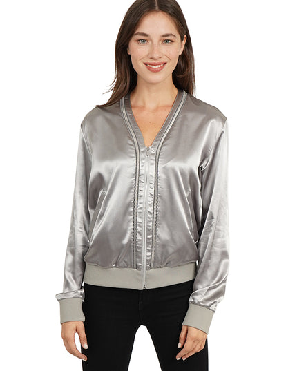 Satin Bomber - Silver