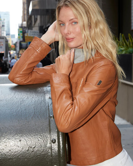 Lefei RF Leather Jacket, Camel