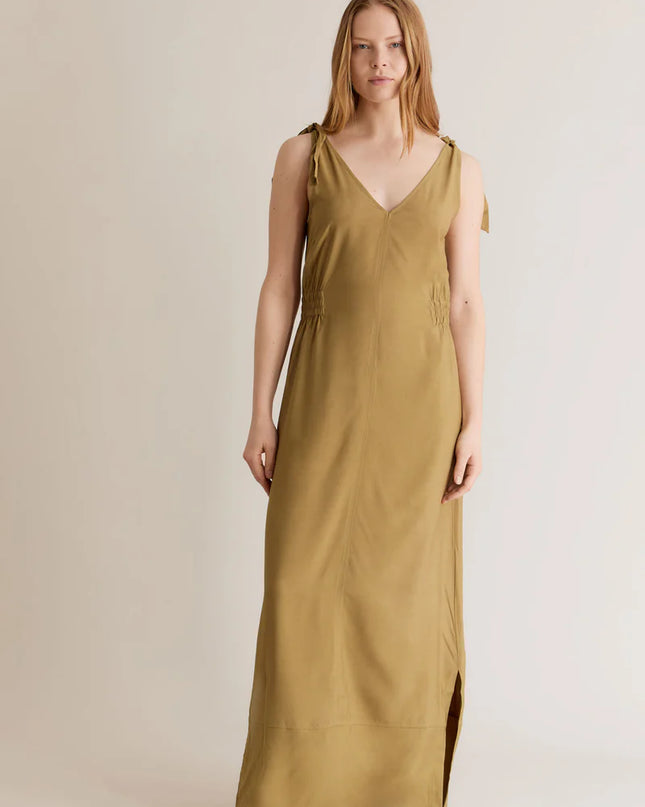 MARNIE - Rayon Dress Khaki