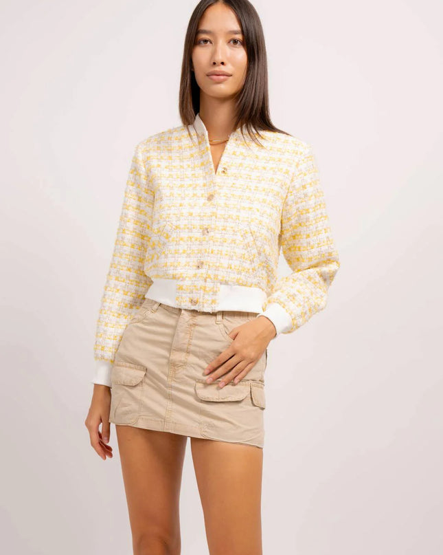 GARRET CROPPED TWEED BOMBER
