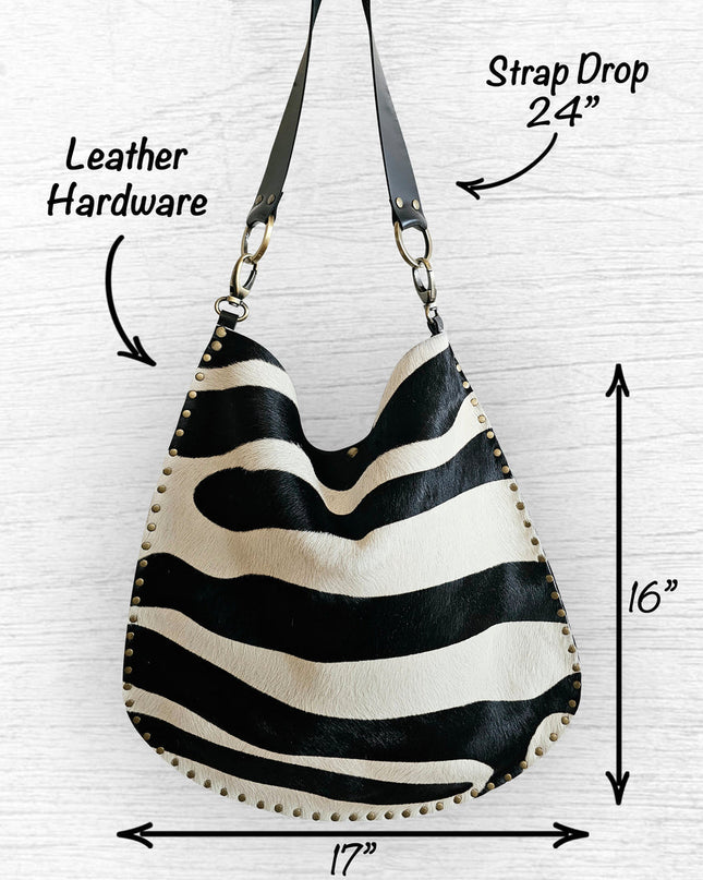 Large Shoulder + X-Body | Zebra Print Cow Hide
Regular price$675.00