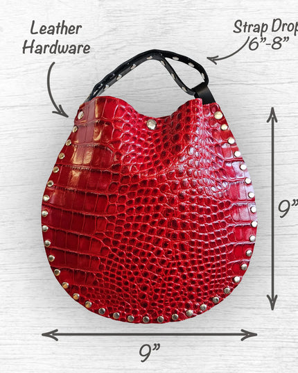 Wristlet | Red Croc Print