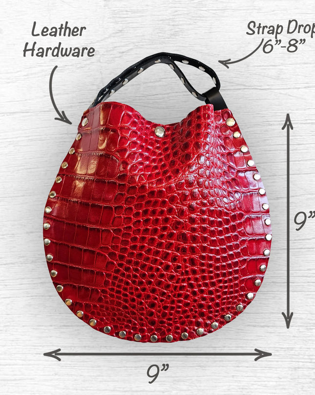 Wristlet | Red Croc Print