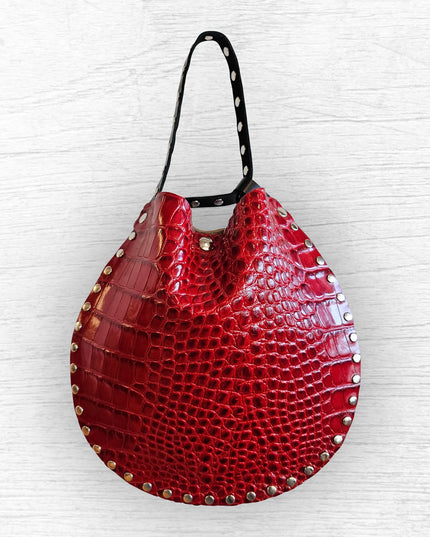 Wristlet | Red Croc Print