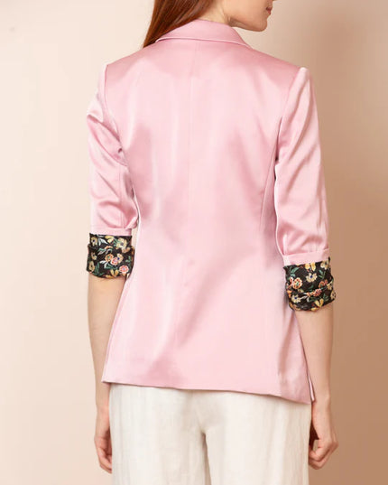 Bella Satin Blazer with Contrast Lining
