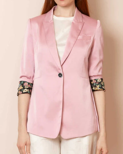 Bella Satin Blazer with Contrast Lining