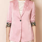 Bella Satin Blazer with Contrast Lining
