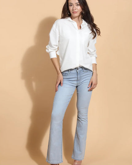 Cotton Shirt with 3-D Applique Lace Back