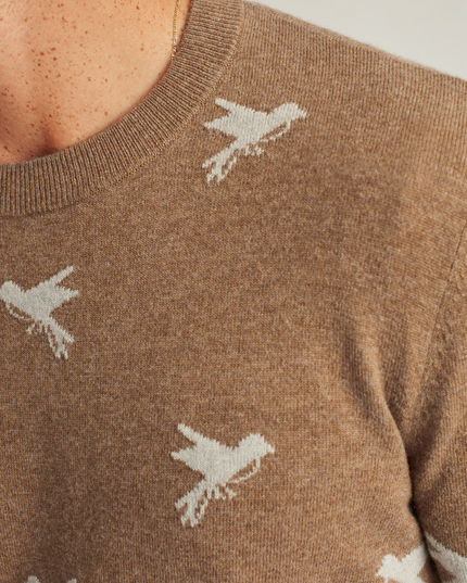 Bonobos All-Birds men's wool blend sweater. Limited edition birds sweater. Available at Rustic Chic Boutique Mackinac Island, Michigan