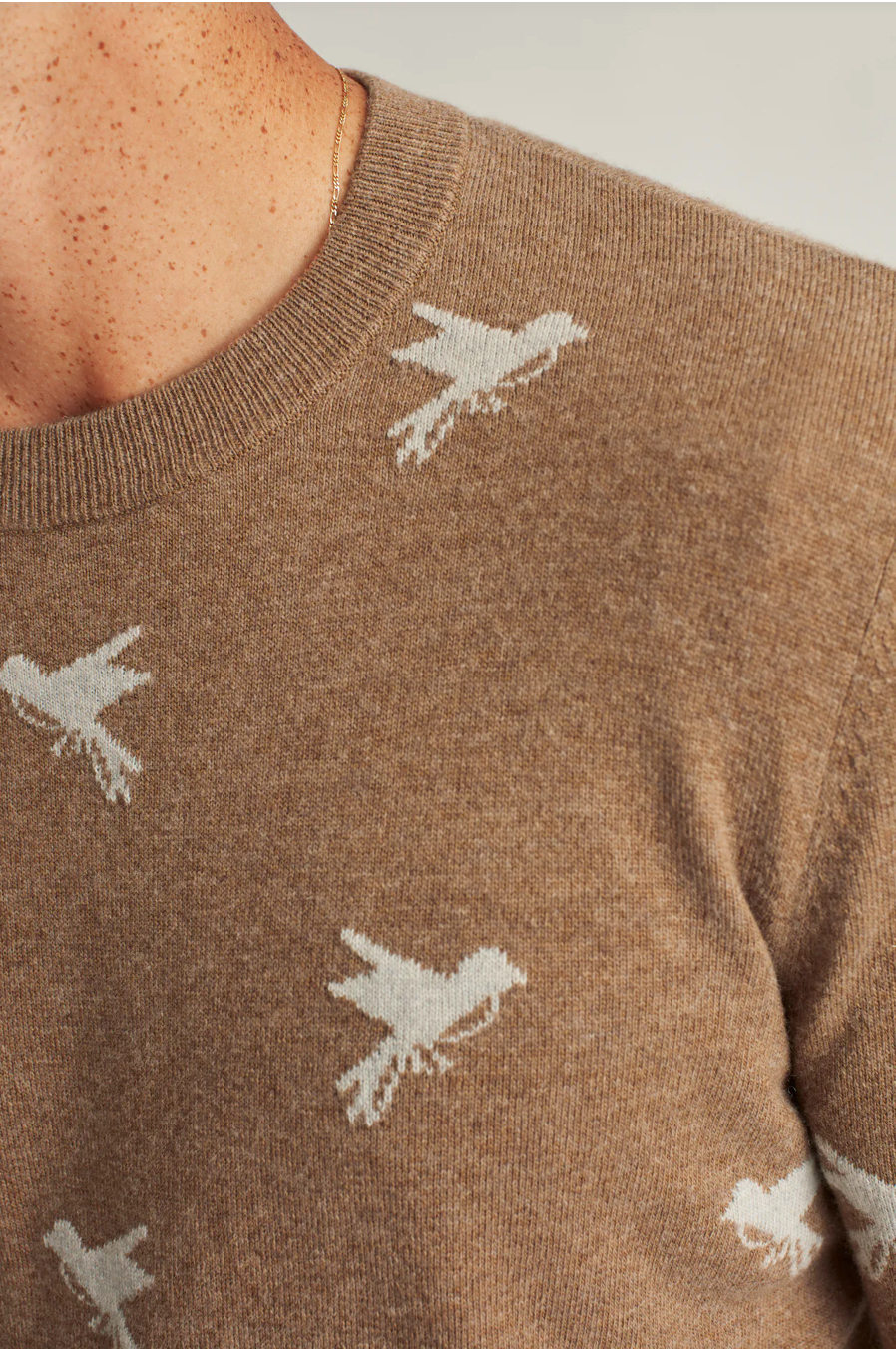 Bonobos All-Birds men's wool blend sweater. Limited edition birds sweater. Available at Rustic Chic Boutique Mackinac Island, Michigan