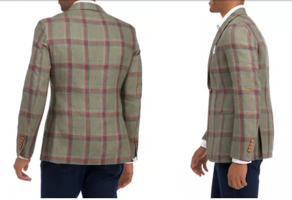Lightweight summer sports jacket; Men's sport coat, blazer. Wool, silk, linen blend. Mackinac Island boutique