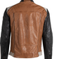Mauritius Leather jacket. Men's moto-style leather jacket. Two-toned leather coat. Mackinac Island clothing store