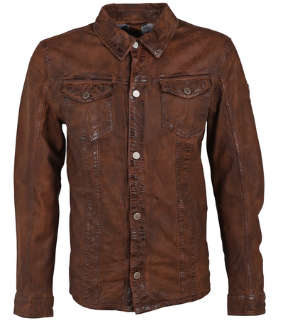 Mauritius leather jacket. Men's brown nappa leather jacket. Available at Rustic Chic Boutique Mackinac Island