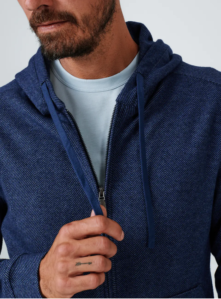 7Diamonds Men's herringbone zip-up hoodie. At Rustic Chic Boutique Mackinac Island, Michigan