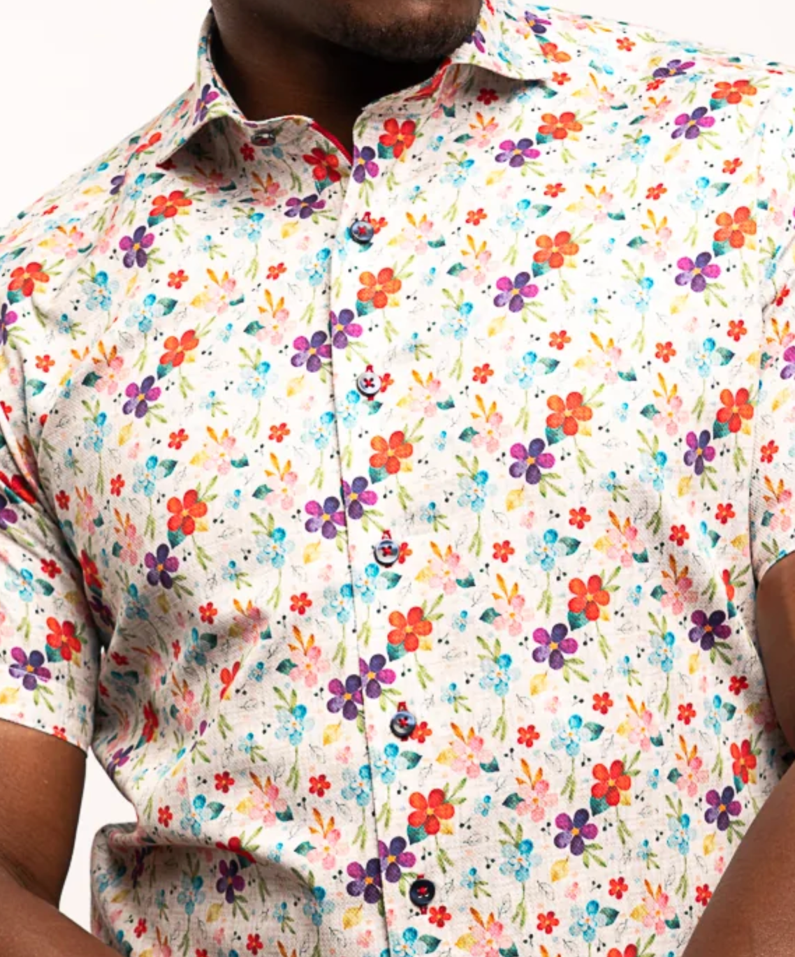 Premium Short Sleeve Floral Button Down