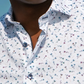 Premium White Sport Shirt w/ Small Floral Pattern