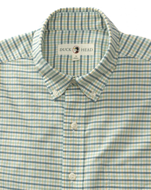 Seaboard Green Cotton Oxford Plaid LS
