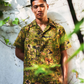 Tropical Jungle Print SS Button Down