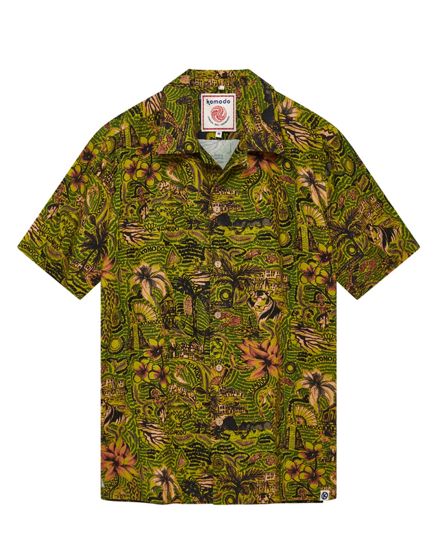 Tropical Jungle Print SS Button Down