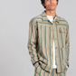 Green Striped Organic Cotton Over Shirt