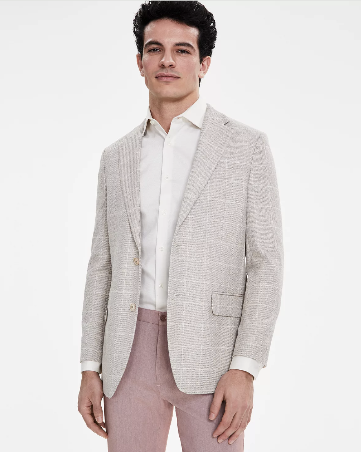 Tan Windowpane Sport Coat