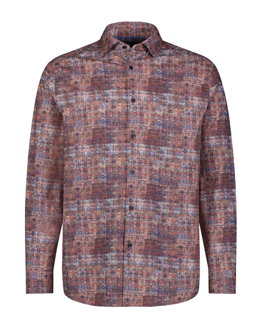 Abstract Digital Design Long Sleeve Woven Shirt