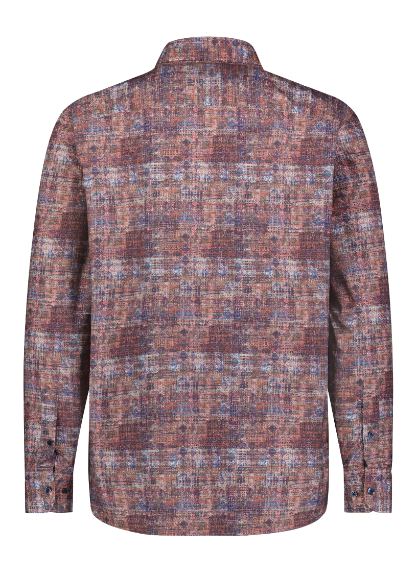 Abstract Digital Design Long Sleeve Woven Shirt