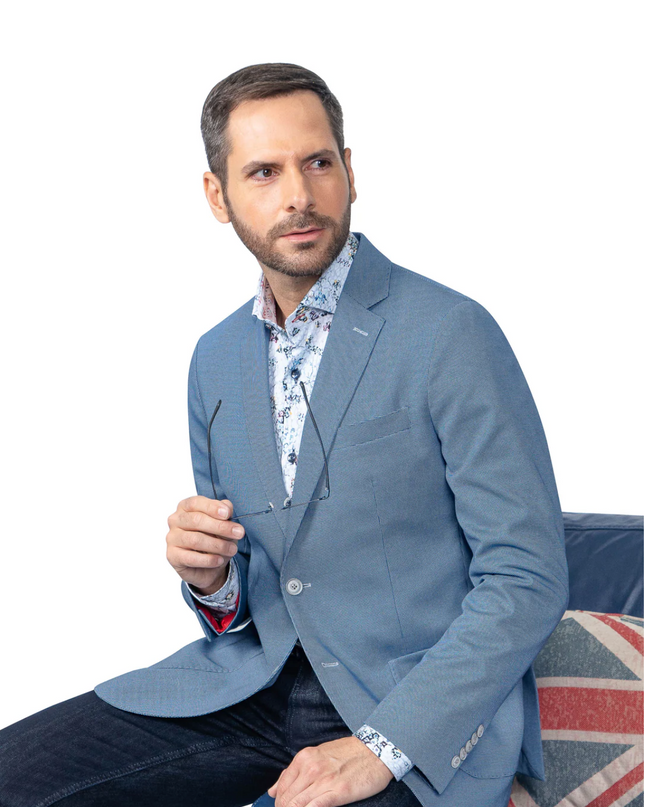 Yale Blue HoundstoothStretch Blazer