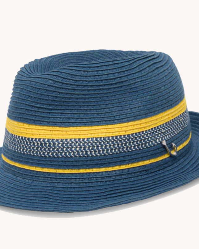 Cobalt Mulit Stripe Straw Hat
