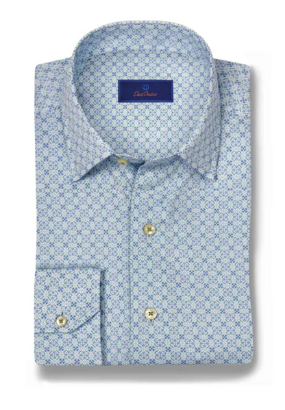 Sky & Grass Geometric Print Sport Shirt